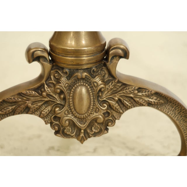 Greek Design Solid Brass Fireplace Andirons - a Pair For Sale In Philadelphia - Image 6 of 9