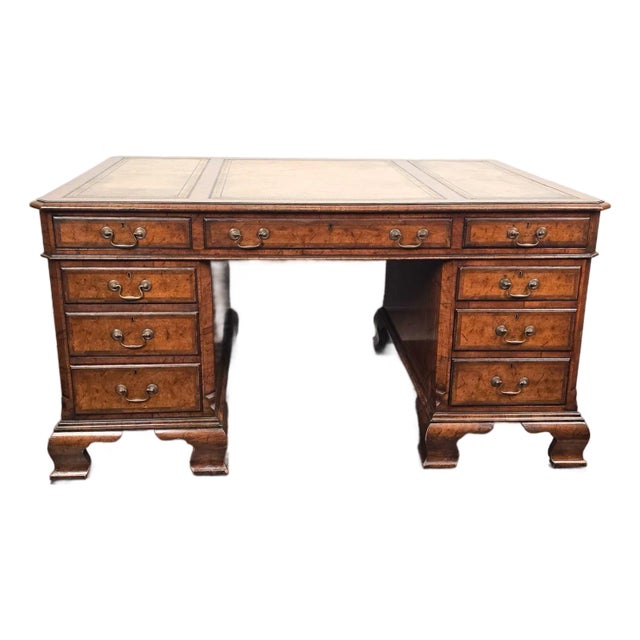 George III Style Partners Desk, England, 19th Century For Sale