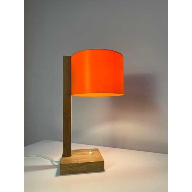 Orange Oak Desk Lamp by Luxus Vittsjö For Sale - Image 4 of 11