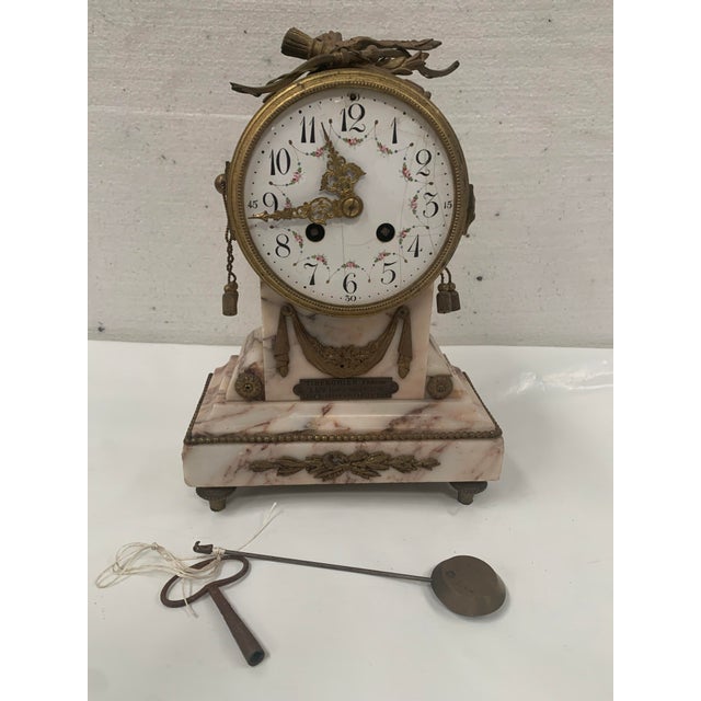 Louis XVI Fireplace Set in Marble and Chased Bronze, Set of 3 For Sale - Image 3 of 18