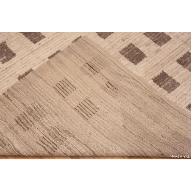 Cream Nazmiyal Collection Modern Tribal Geometric Area Rug For Sale - Image 8 of 8