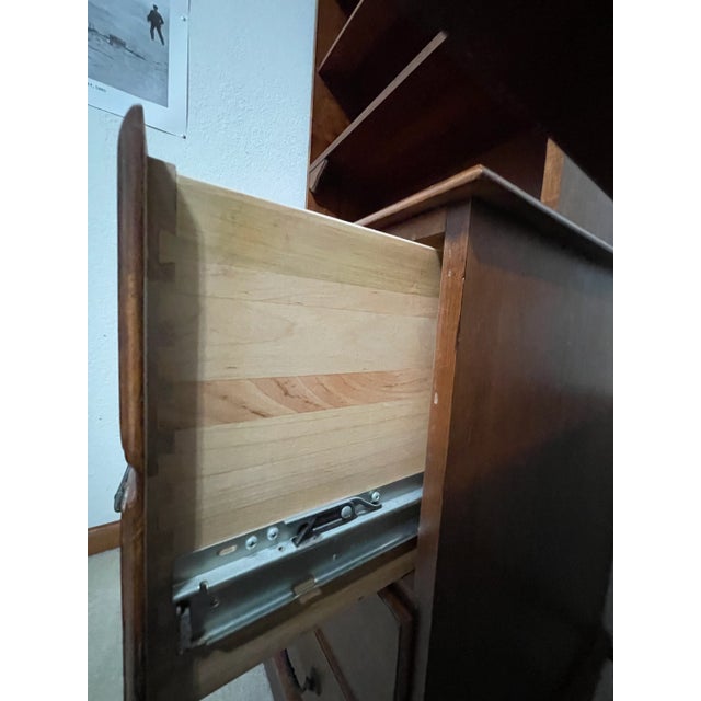 Cinnamon 1990s Ethan Allen Country Crossings Bookcase With File Cabinet For Sale - Image 8 of 13