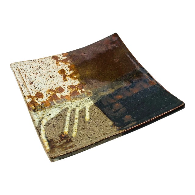Square Studio Pottery Tray For Sale