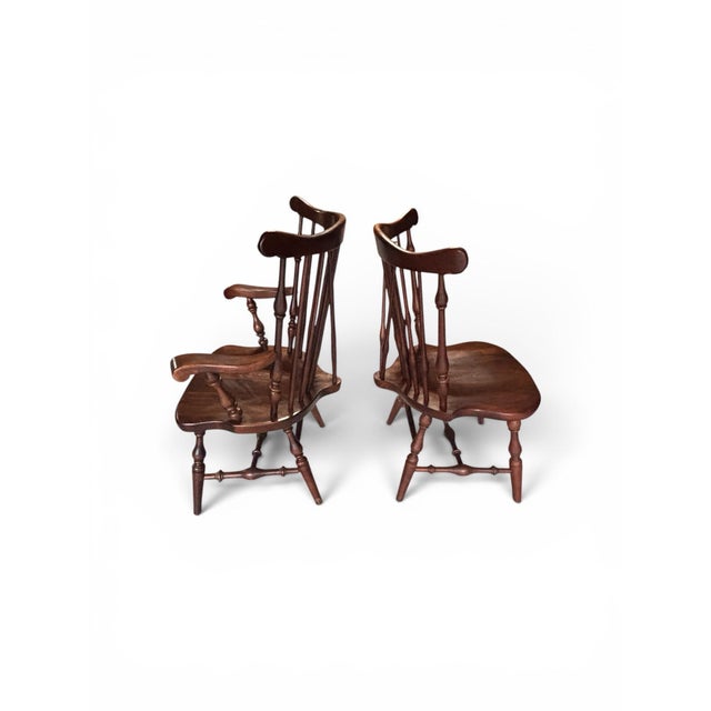 Ethan Allen Vintage Ethan Allen Old Tavern Fiddle Back Chairs – Excellent Condition For Sale - Image 4 of 12