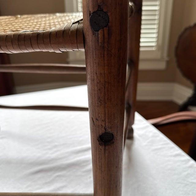 Antique Ladderback Chair With Low / Woven Seat For Sale - Image 12 of 12