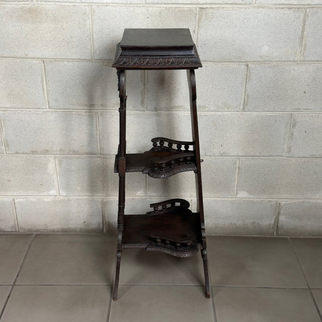 Early 20th Century Antique Wooden Column Pedestal from Artigianato Italiano, 1900s For Sale - Image 5 of 15