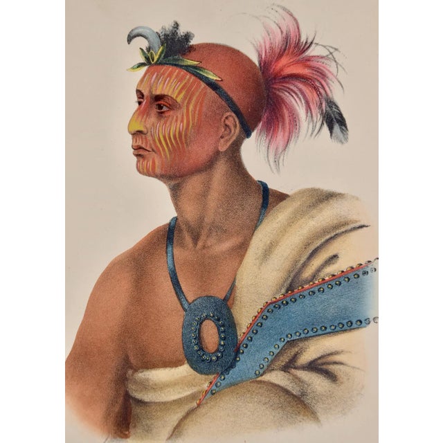 Portraiture Tah-Col-O-Quoit: Original 19th Century Hand-Colored McKenney & Hall Lithograph, 1848 For Sale - Image 3 of 5