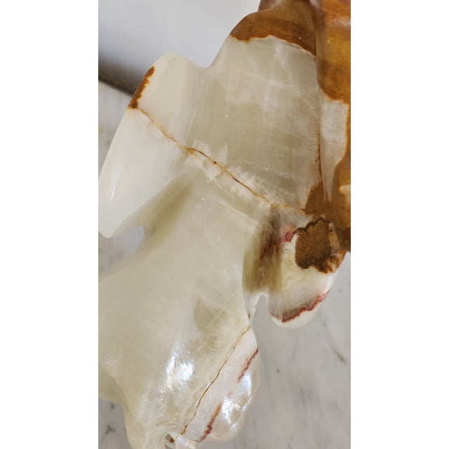 Vintage Large Carved Onyx Elephant Sculpture For Sale - Image 12 of 18