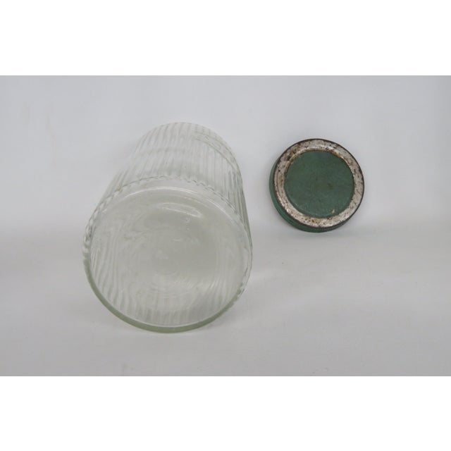 Hoosier Sellers Coffee Canister 1920s Clear Ribbed Glass Jar With Lid 4481b For Sale - Image 4 of 15