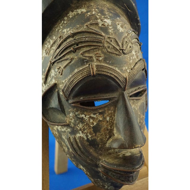 Antique African Ethnic Tribal Mask in Wenge Wood and Copper, 1890s For Sale - Image 18 of 18