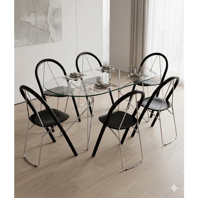 Linda Chairs by A. Simonit and G. Del Piero, 1980s, Set of 6, in Flawless conditions. Designed 1980 to 1989 I have...