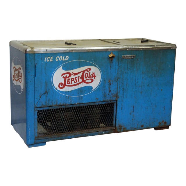 Vintage Pepsi Cola Commercial Cooler For Sale