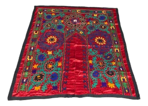 Vintage Silk Fabric Red Door Design