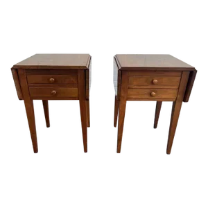 Pair of Clore Furniture Federal Style Drop Leaf Side Tables