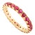 1.62 Ctw Round Cut Red Ruby Eternity Band Size 5 For Sale