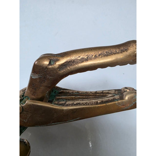 1950s Vintage Brass Crocodile Nut Cracker For Sale - Image 5 of 5