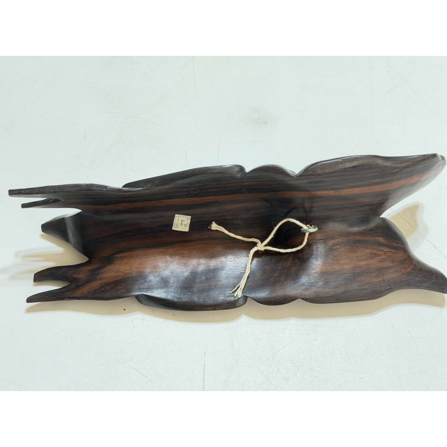 Brown Vintage Hand-Carved Maya Maize God Hardwood Wall Mask For Sale - Image 8 of 12