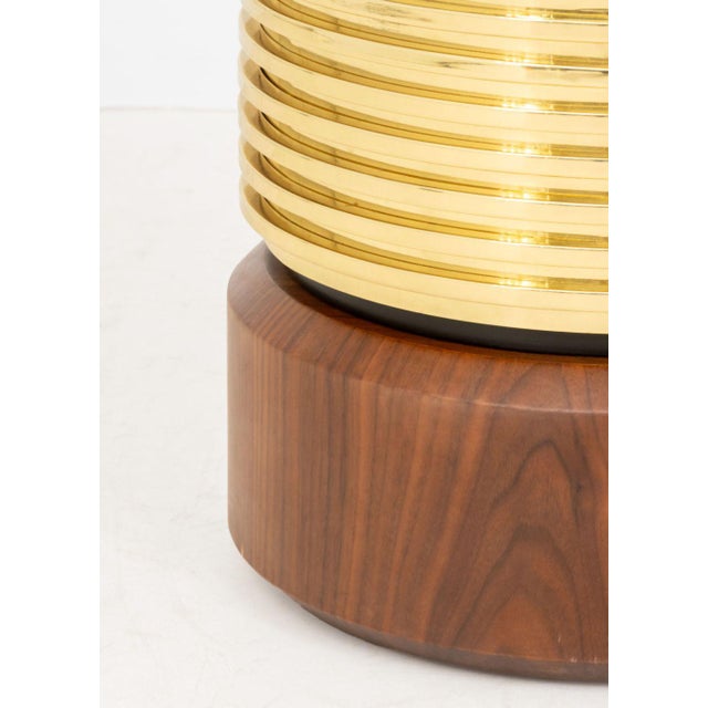 Early 21st Century Hannoi Walnut and Gold-Tone Brass Side Table For Sale - Image 5 of 7