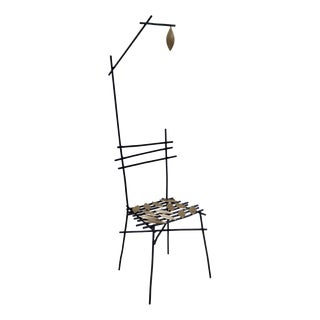 Autumn Chair in Steel and Brass by Frederic Gaillard For Sale