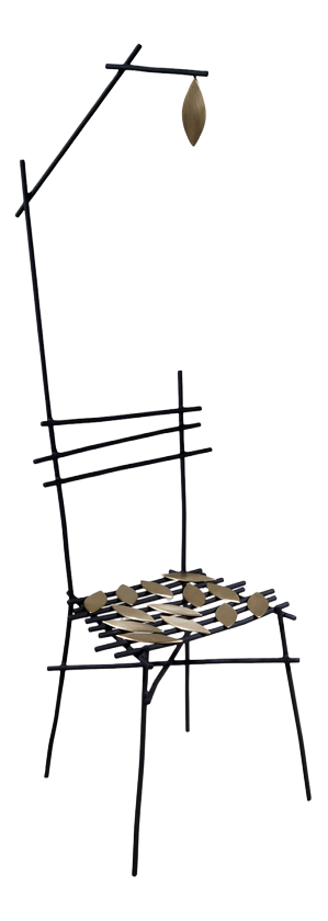 Autumn Chair in Steel and Brass by Frederic Gaillard