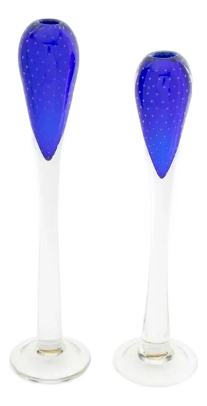 Murano Art Glass Candlesticks, 2001, Pair
