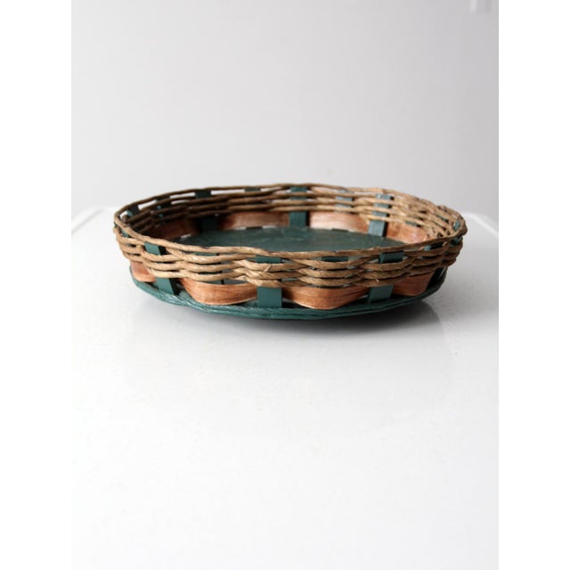 Vintage Woven Lazy Susan Tray For Sale - Image 4 of 8