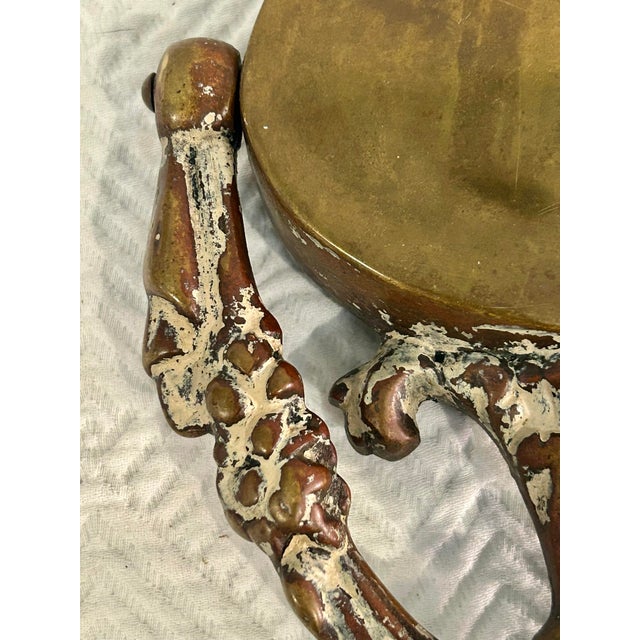 Antique French Rococo Revival Cast Brass Door Knocker With Original Painted Patina c.1900 For Sale In New Orleans - Image 6 of 11