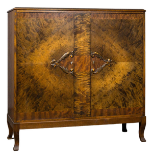 Art Nouveau Highboard in Birch
