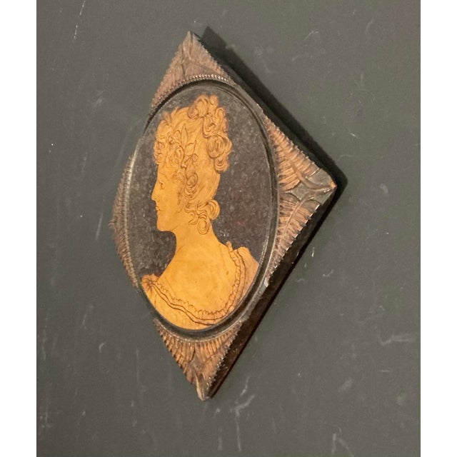 Beautiful handcrafted antique Pyrography (pokerwork) wood framed wall art of a very detailed, intricate woman’s portrait...