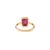 Metal Contemporary Pinion Bezel Set 2.2 Ct Octagon Ruby Ring Size 5.5 in 18k Solid Gold For Sale - Image 7 of 17