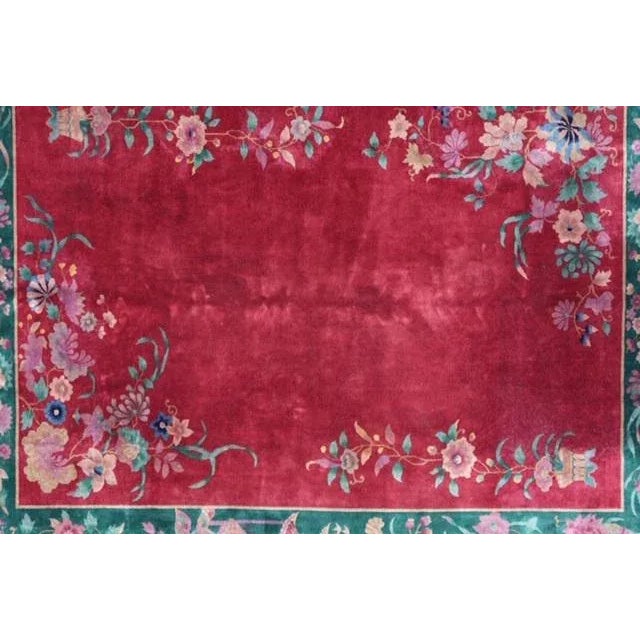 1920s 1920's Antique Nicholas Chinese Rug, 9' X 11'6" For Sale - Image 5 of 10