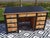 Large desk made entirely of solid pine. Vintage model, 1940s, suitable for a centerpiece. The back is fully covered in...