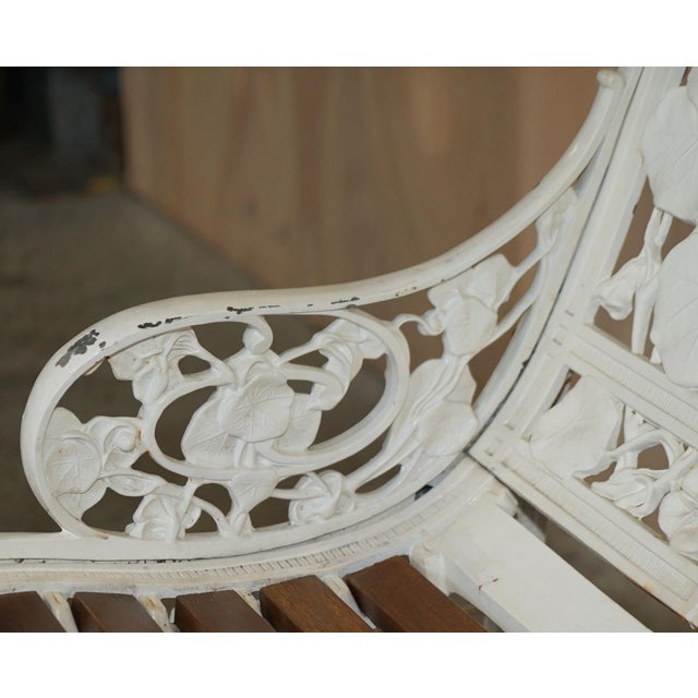 Victorian Nasturtium Pattern Garden Bench from Coalbrookdale, 1870 For Sale - Image 16 of 18
