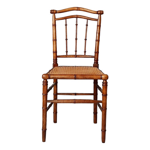 Side Chair in Rattan and Faux Bamboo, 1900s For Sale