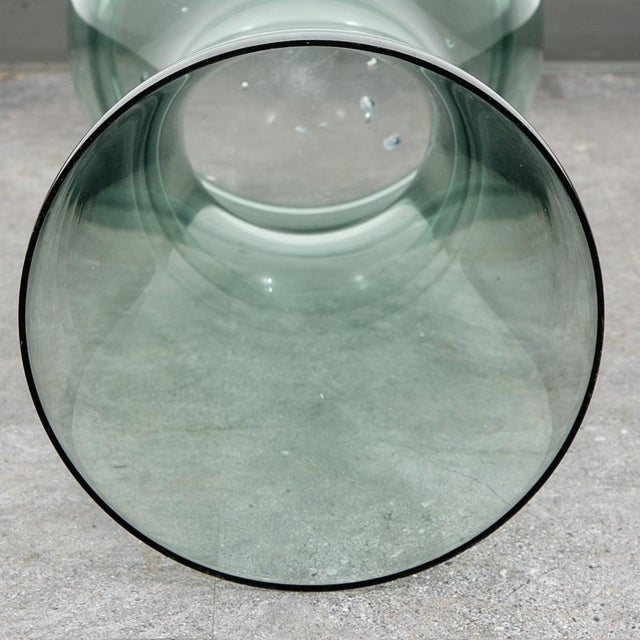 Mid Century Modern Glass Planter Floorstanding Vase Studio Hand Blown Vintage 70 For Sale - Image 10 of 12