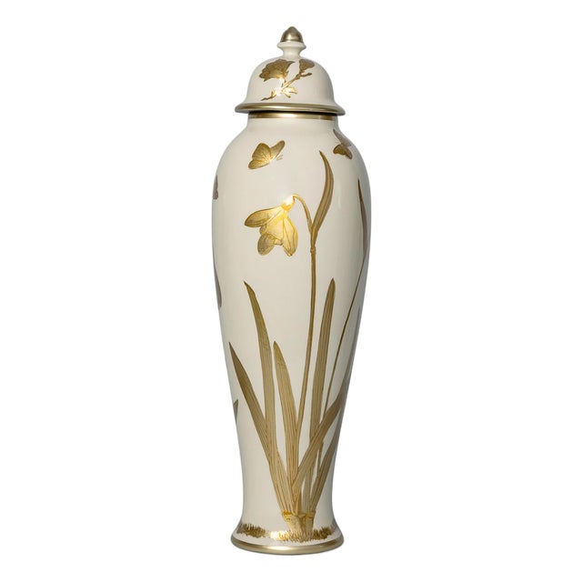 Gilded Iris Jar, Large For Sale