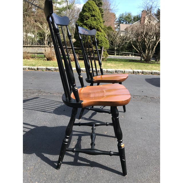 1980s Hitchcock Maple Harvest Windsor Side Chairs a Pair Chairish