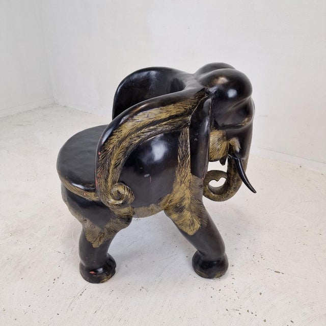 Asian Wooden Elephant Chair, 1900s For Sale - Image 6 of 18