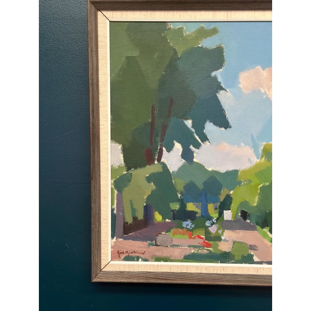 Mid-Century Modern Richard Björklund, Garden, 1960s, Oil on Canvas, Framed For Sale - Image 3 of 17