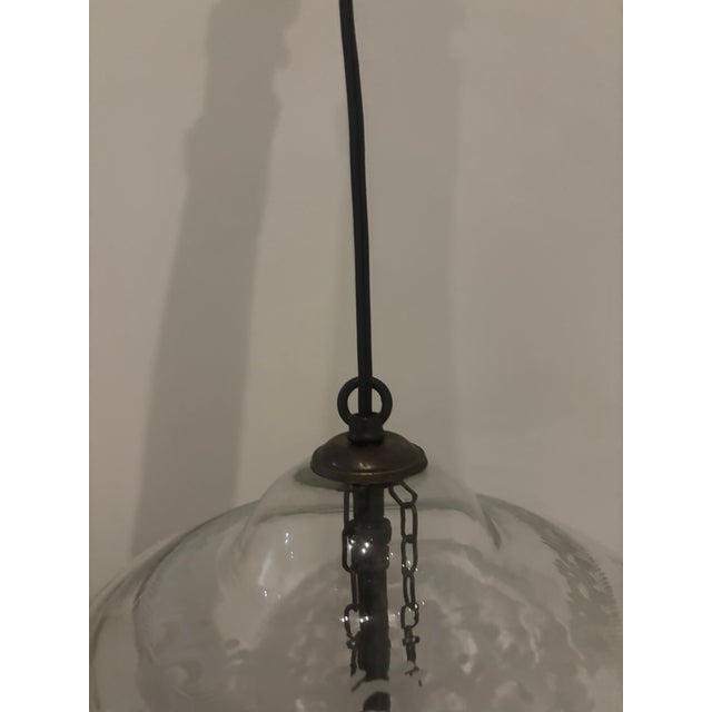 Late 19th Century A Pair of Floral Bell Jar Lanterns in Antique Bronze For Sale - Image 12 of 12