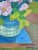 Pink Expressionist Mid Century Still Life Oil Painting by Swedish Artist Waldemar Berg For Sale - Image 8 of 18