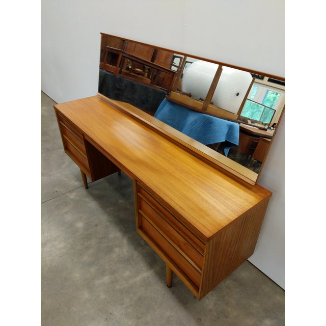Brown Vintage Mid Century Modern Teak Dressing Table / Desk With Mirror by Austinsuite For Sale - Image 8 of 8