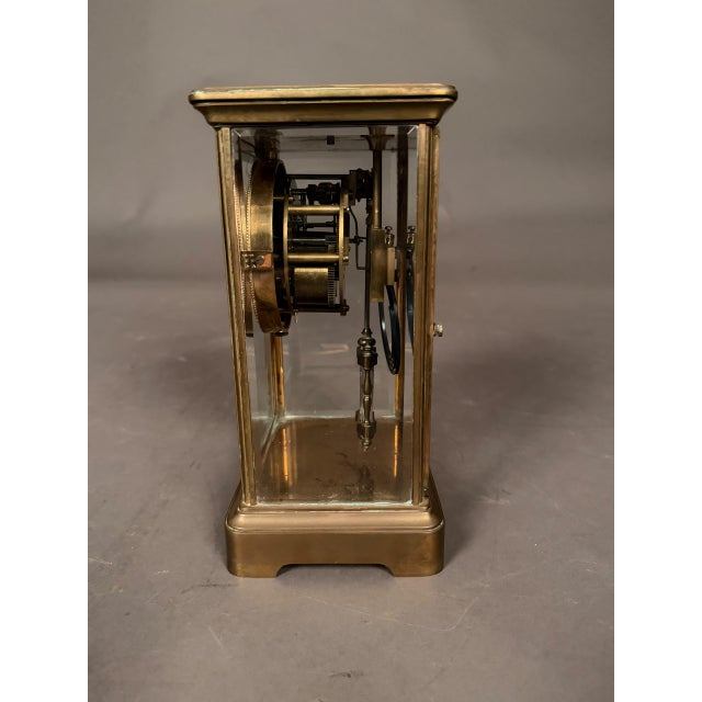Late 19th-century French crystal regulator clock dating to circa 1890, featuring an eight-day time and strike movement...