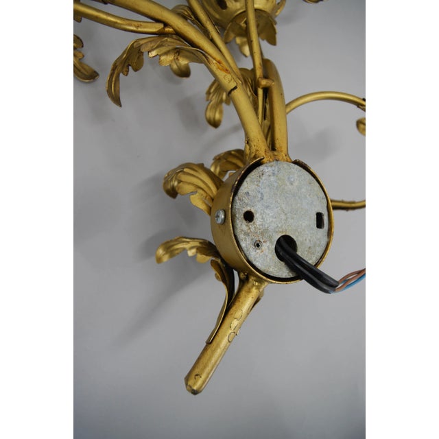 Metal Gilt Wall Lamps, Italy, 1960s, Set of 2 For Sale - Image 7 of 13