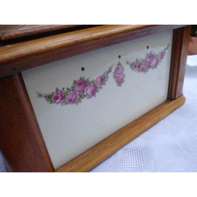 Art Nouveau Bread Box with Rose Border, 1890s For Sale - Image 9 of 18