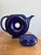 Mid-Century Modern 1950’s Hall China Company Made in the Usa Impeccable Iconic Vintage Cobalt Blue Doughnut Novelty Teapot For Sale - Image 3 of 18