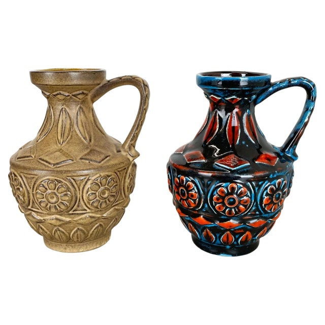Multi-Color Fat Lava Op Art Pottery Vase from Bay Ceramics Germany, 1960s, Set of 2 For Sale - Image 17 of 17
