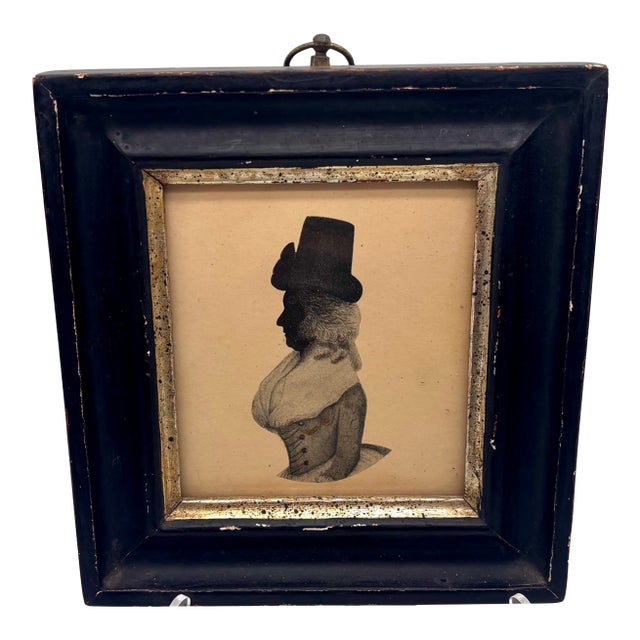 1920s W. Phelps Silhouette Portrait, Woman in Riding Hat, Borghese Frame For Sale