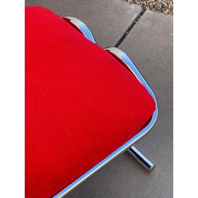 1970s Arcadia High-Back Chrome Steel Framed Chair and Ottoman Designed by Byron Botker for Landes For Sale In Phoenix - Image 6 of 12
