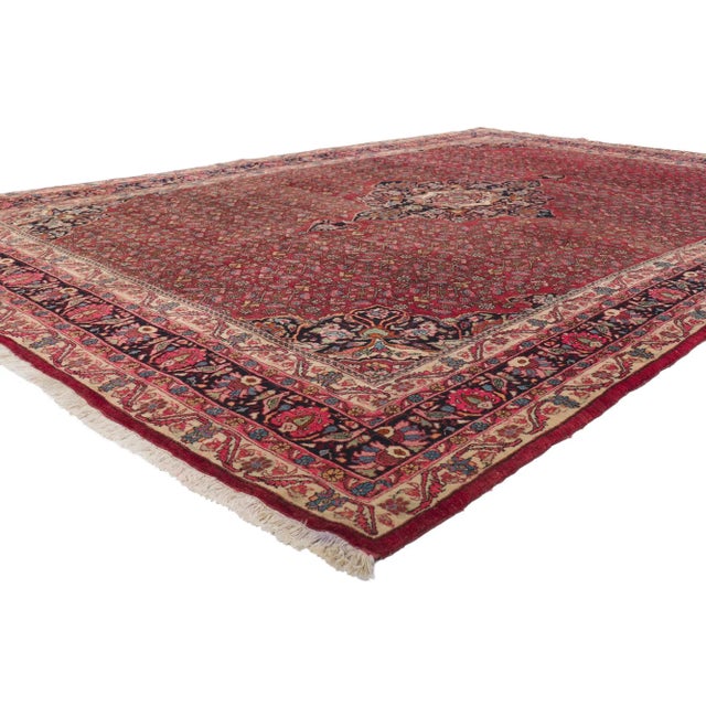 61184 Antique Persian Bijar Rug, 07'05 x 11'00. ​With its timeless style, incredible detail and texture, this hand-knotted...